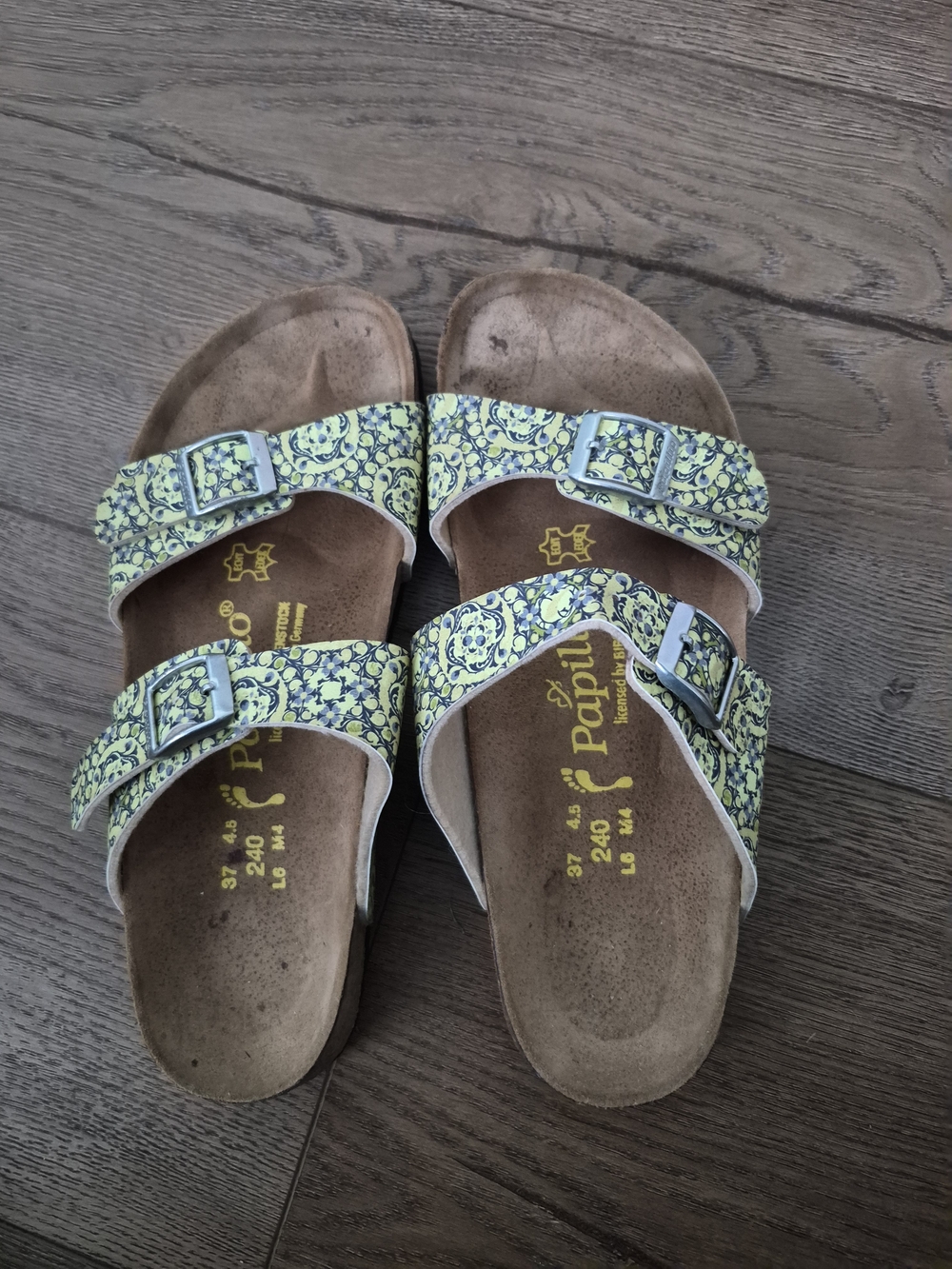 Papillio Floral Yellow/blue Double-Buckle Sandals